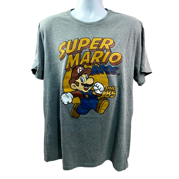 Super Mario Bros. "Since 85" Gray T-Shirt Size XL - Picture 1 of 9